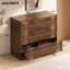Commode moderne avec 6 tiroirs, commode en bois géométrique 3D de style Mid-Century, grande armoire de rangement pour la chambre à coucher, le salon et le vestibule