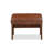 Cue Ottoman Leather Tan Dark Walnut