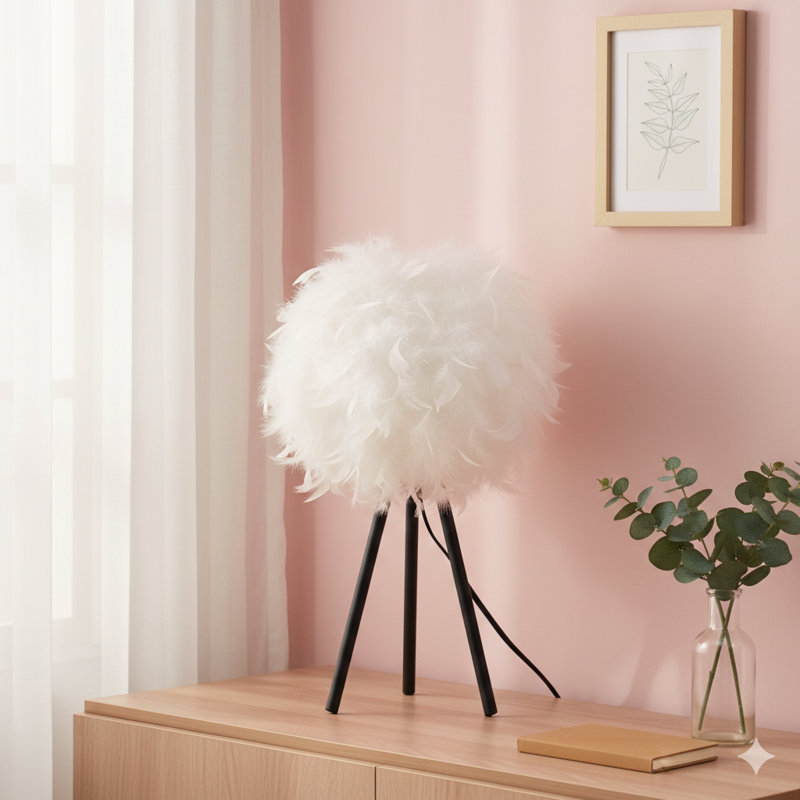 Lampe de table moderne en métal avec abat-jour 20,5 po