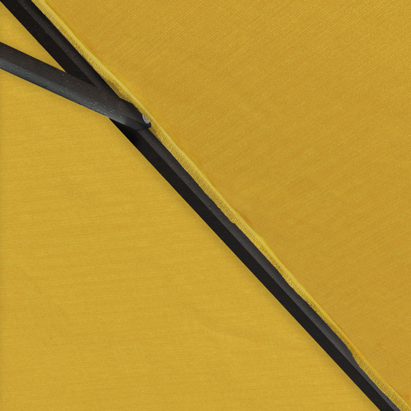 Parasol de patio 11 'en bronze avec inclinaison automatique et manivelle en Pacifica jaune, Jaune, Pacifique