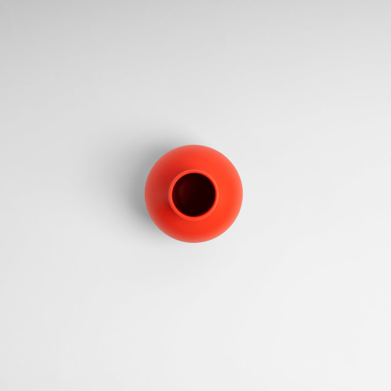 Strøm Vase by Nicholai Wiig-Hansen, Strong Coral, overall height- 6.3"