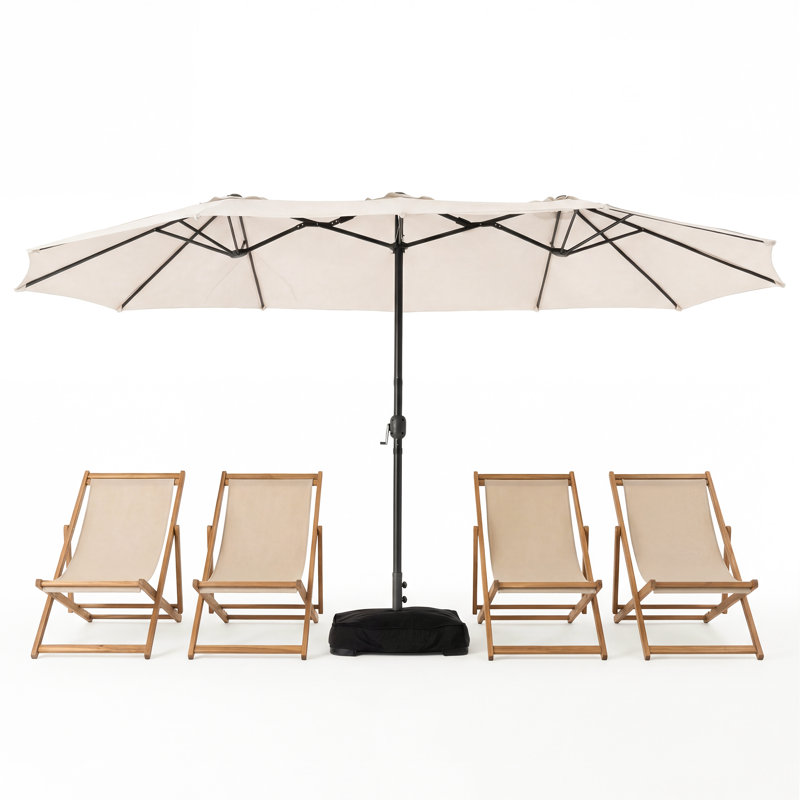 Parasol de marché 15 pi avec base, Beige