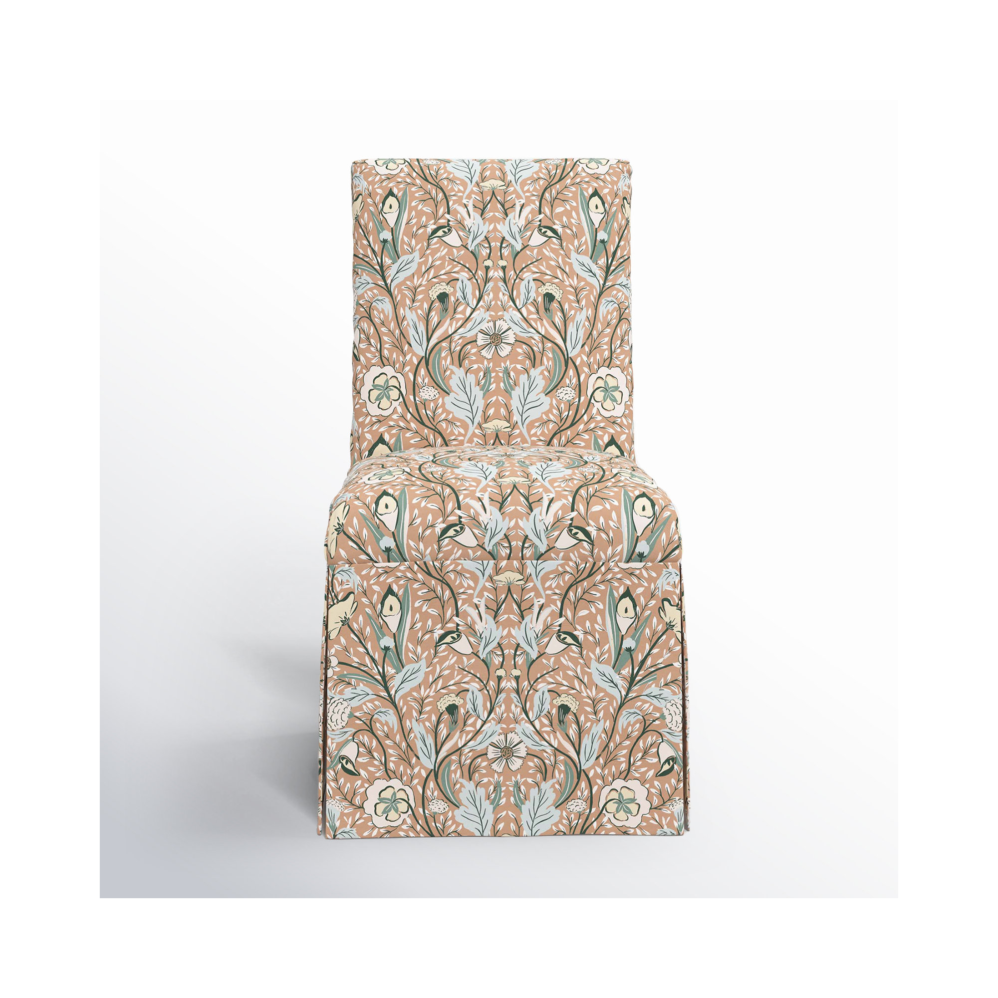 Ivanka Upholstered Parsons Chair, Morris Botanical Peach