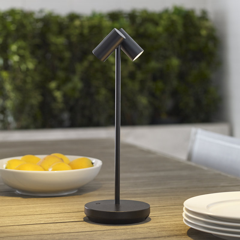 Doppia Accent Rechargeable Table Lamp, Black