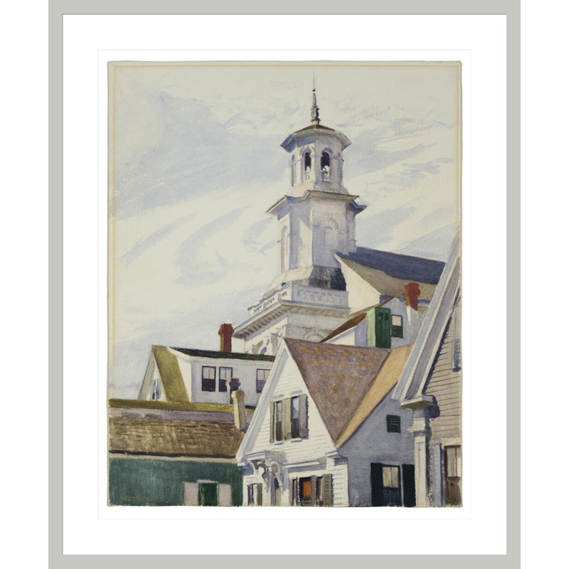 Methodist Church Tower par Edward Hopper, impression giclée sur cadre, H 40,35 po x l 33,5 po