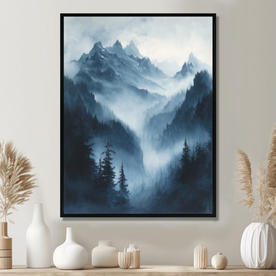 Girlene Winter Misty Peaks In The Morning III - montagnes, art mural encadré
