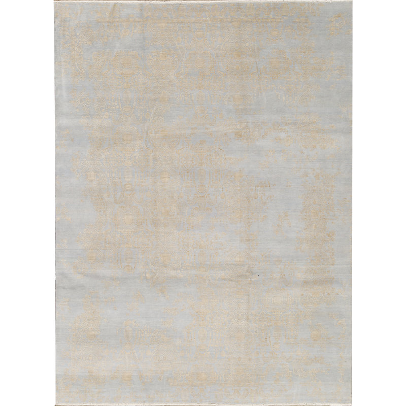 Hand-Knotted High-Quality Light Blue Area Rug