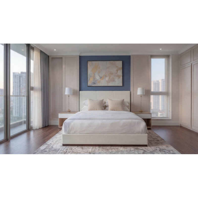 Madrid/WRC Leather Bed, White