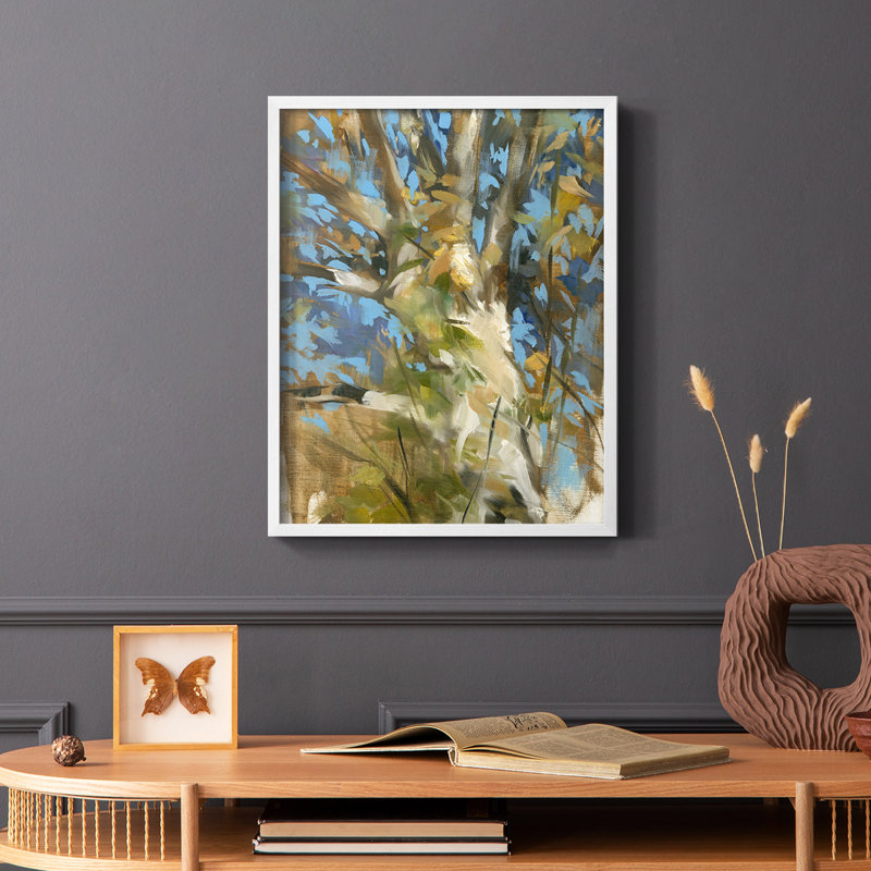 Oak Tree Framed Print - Solid Wood, 28" H x 22" W, White Single Picture Framed
