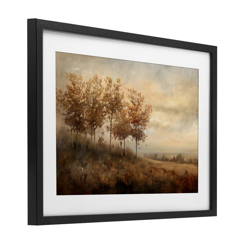 Vaste paysage d'automne, reproduction sous verre, conception par Creative Studio, H 14 po x l 20 po, Cadre noir minuit