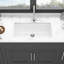 Évier de cuisine en quartz 32 po x 19 po blanc -, Scratch - poste de travail encastré, à faible bruit