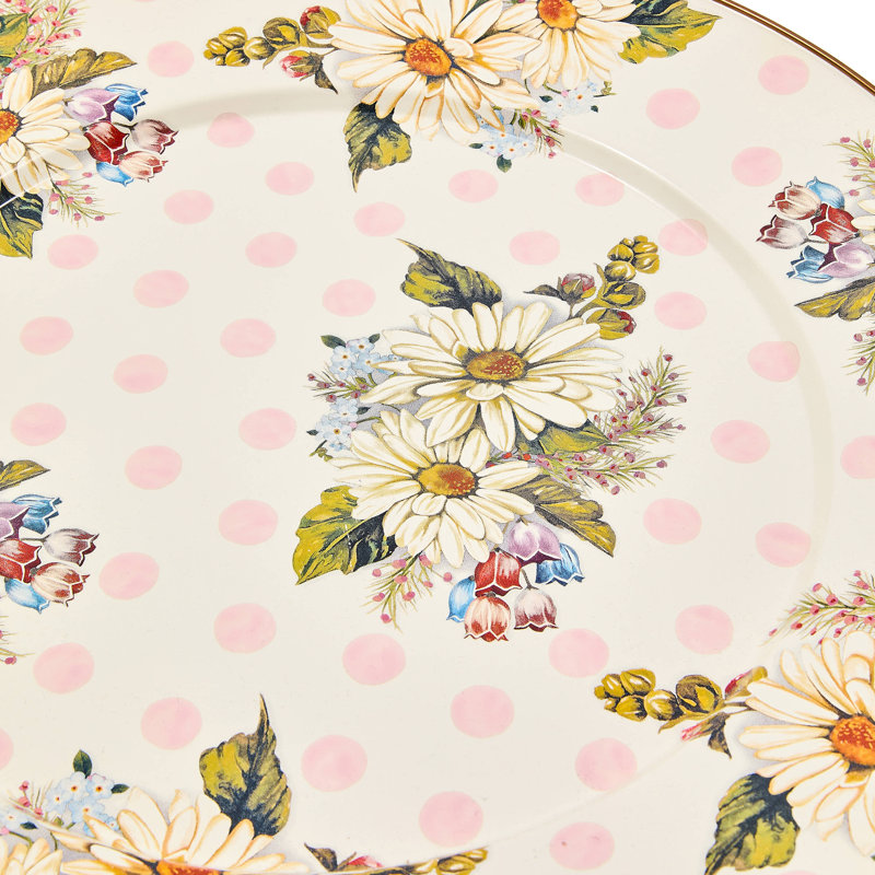 Wildflowers Pink Large Pedestal Platter