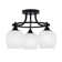 Paramount 3 Light Semi-Flush Shown In Matte Black Finish With 6" White Marble Glass