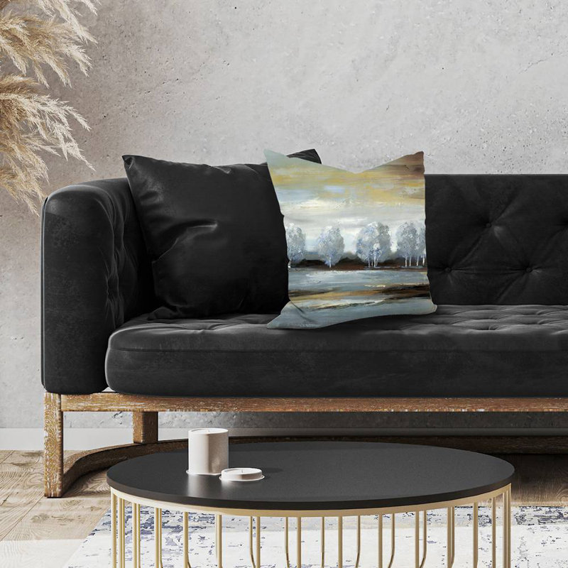 Grey landscape - 20"x20" Throw pillow cover - Poly twill - Print on demand, 20"H x 20"W, Pillow Cover Only - No Insert