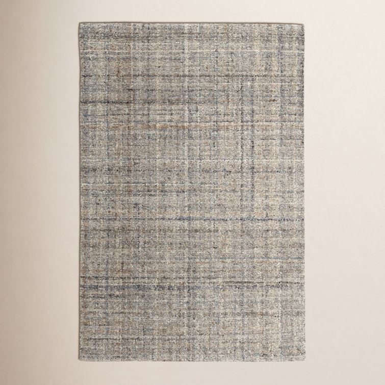 Harris Blue/Brown Hand Micro Hooked Wool Rug
