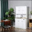 Buffet avec huche 71 po, armoire de rangement garde-manger moderne avec four à micro-ondes