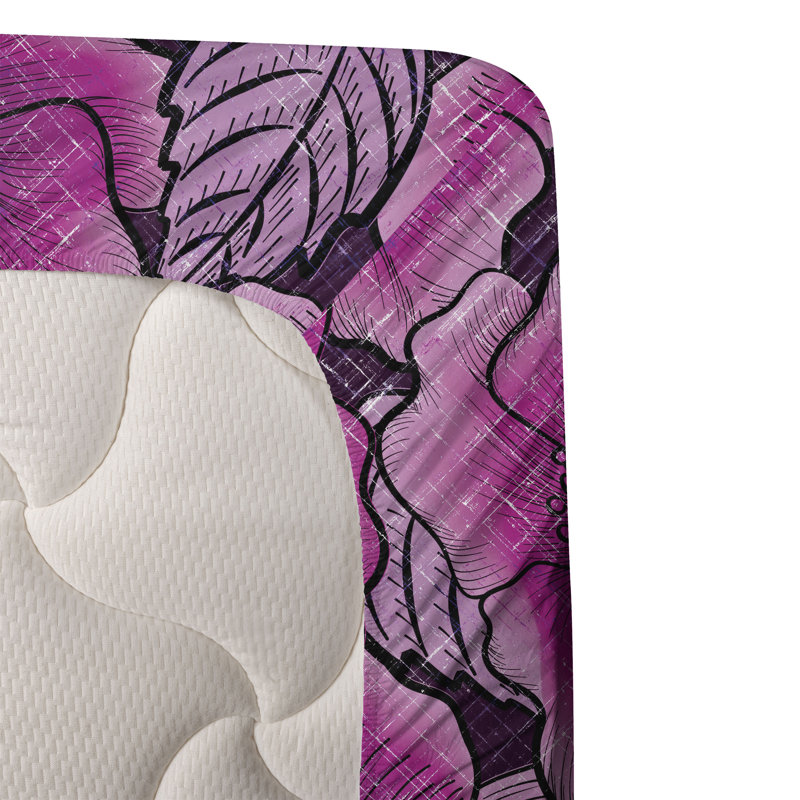 Ambesonne Watercolor Botany Sheet Set 4 Pcs Retro Boho Bloom, Pale Fuchsia/Soft Pink Floral