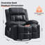 Fauteuil inclinable noir pivotant avec massage, soutien lombaire et porte-gobelets