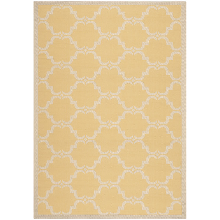 Arneshia Geometric Yellow/Beige Area Indoor/Outdoor Area Rug