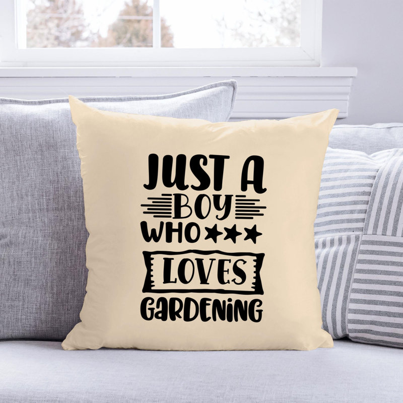 Citation amusante «Garden Lover» 718 - Coussin décoratif inclus, H 20 po x l 20 po