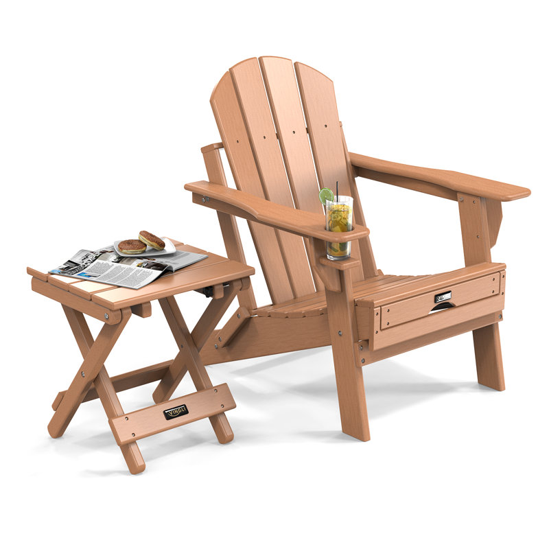 Patio HDPE Side Table, Brown