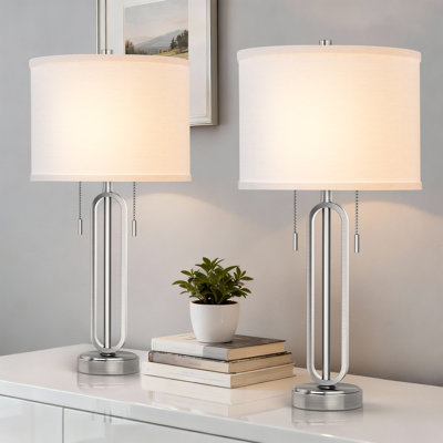 Lampe de table traditionnelle en métal 26,5 po avec USB pour le salon / la chambre à coucher
