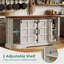 Buffet Farmhouse avec portes de grange coulissantes et 4 tiroirs, armoire de rangement 59 po pour cuisine, salon, couloir