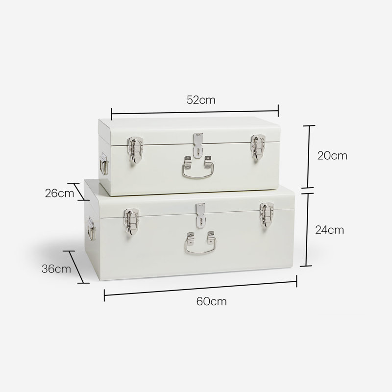 Demetriu 2 Piece Accent Trunk Set, Cream