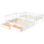 Lit superposé convertible simple au-dessus d'un lit double avec tiroirs en blanc, base en bois de pin, conception, coffre-fort, tiroirs blancs, base solide, garde-corps de protection, facile à utiliser-1322648957
