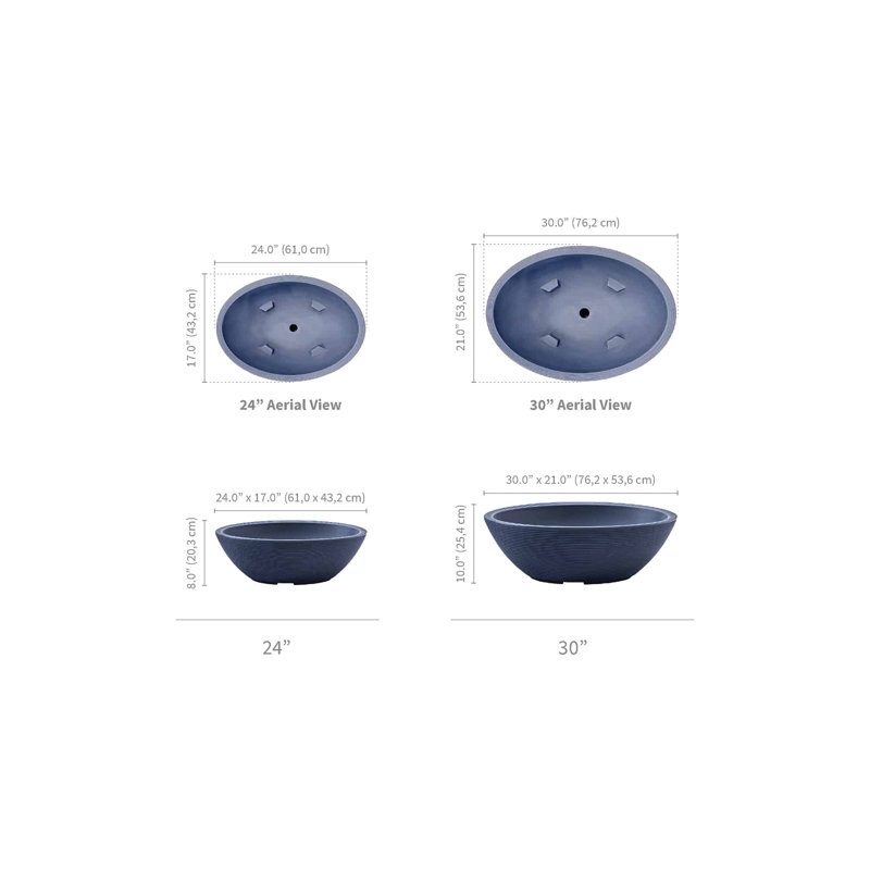 Delano Planter, Caviar Black, 10" H x 30" W x 21.1" D