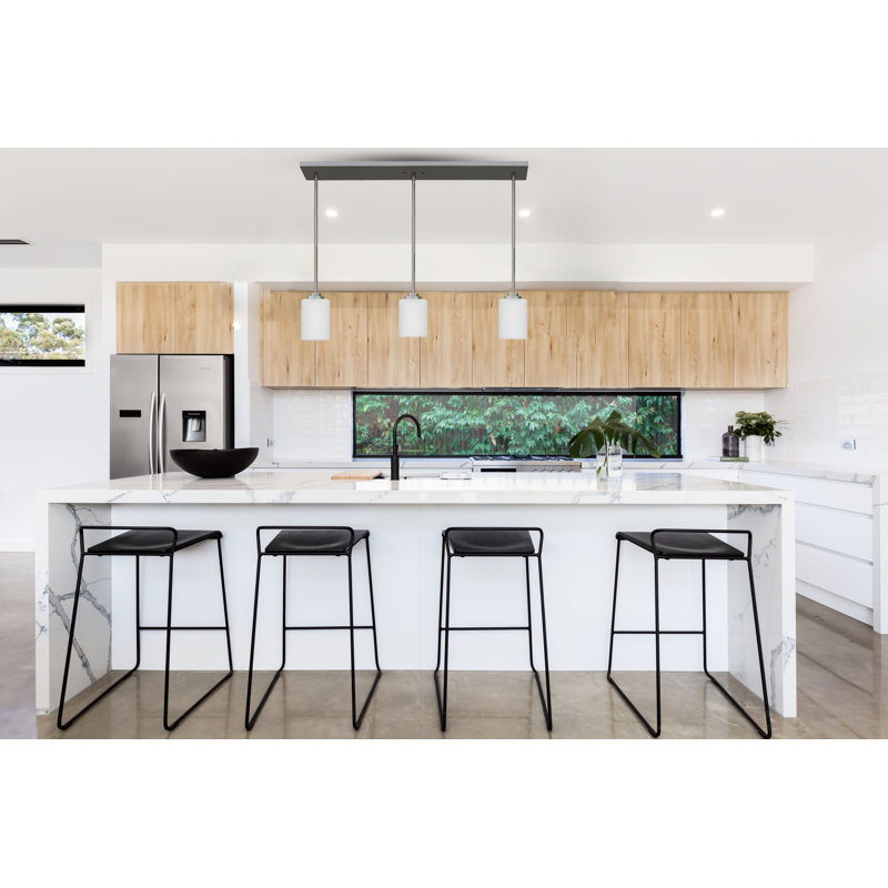 Rebekha 3 - Light Stainless Steel Cylinder Pendant