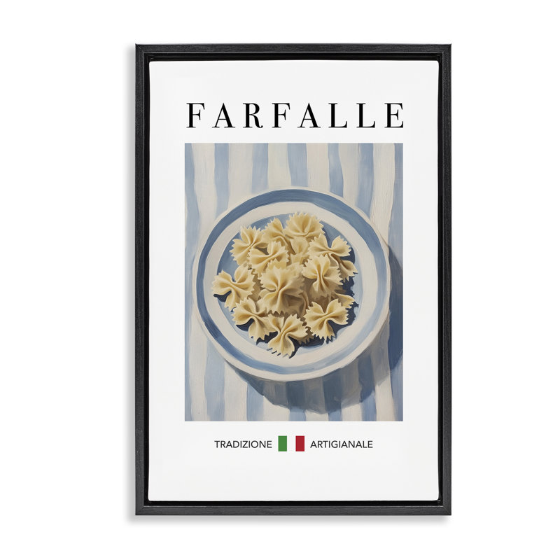Cadre flottant traditionnel avec pâtes Farafalle, design par Andreas Magnusson, H 31 po x l 21 po