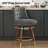Swivel 24.00'' Counter Stool, Counter Height Bar Stools, 360°Swivel Upholstered Barstools with Back and Footrest for Kitchen Island, Solid Wood Legs-98346408