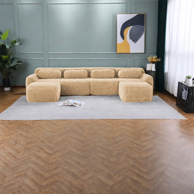 Canapés ergonomiques et modulaires, tissu moelleux, design polyvalent pour le salon