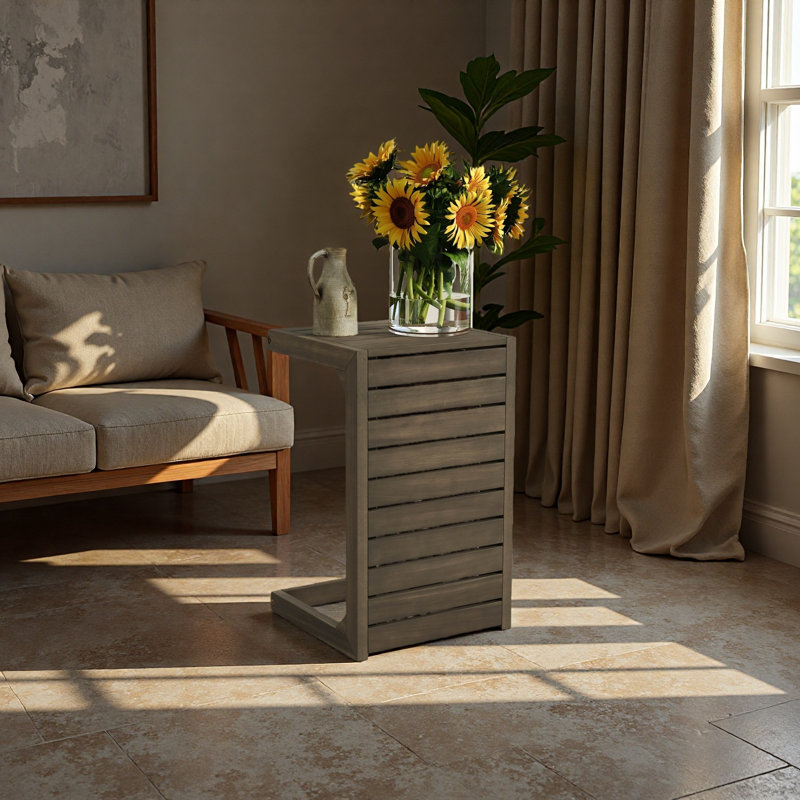 C-Shape End Table, Gray