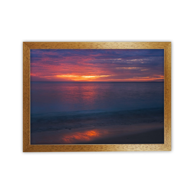 Monet Sunrise by Karsten Wrobel - Print on Canvas, 34cm H x 46cm W x 3cm D, Brown Framed