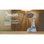Swan SI12030N Foldable Garment Steamer with Removable Brush Attachments, Lightweight, 120ml Water Tank, 1470 Watts, White and Blue