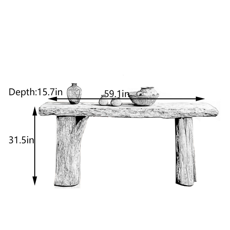 Solid Camphor Wood Entryway Console Table | StylishVault