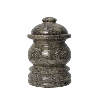 Decorative Keepsake  Marble Storage Urn with Lid, Natural Oceanic Gray Color