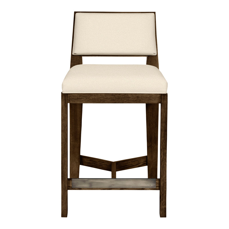 Scoville By Thom Filicia Upholstered Counter Stool with Solid Wood Frame, Navajo, Kimoni naturel