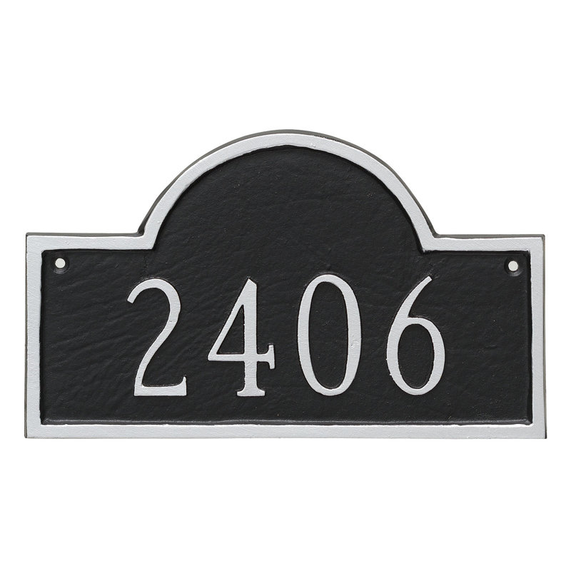 Plaque d’adresse murale sur 1 ligne, Noir / argent, Oui