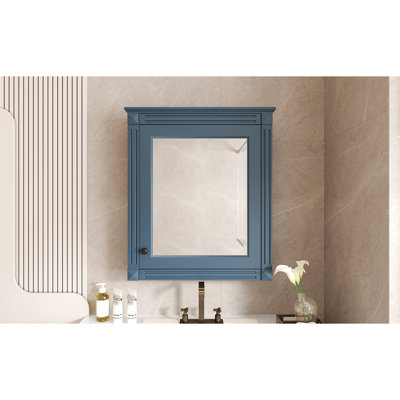 Armoire de salle de bain moderne avec miroir et tablettes réglables 24 po x 27 po, fixation murale, peu encombrante, articles de salle de bain, fournitures