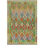 Tapis mauve / bleu / vert en laine tissé à la main Kemon