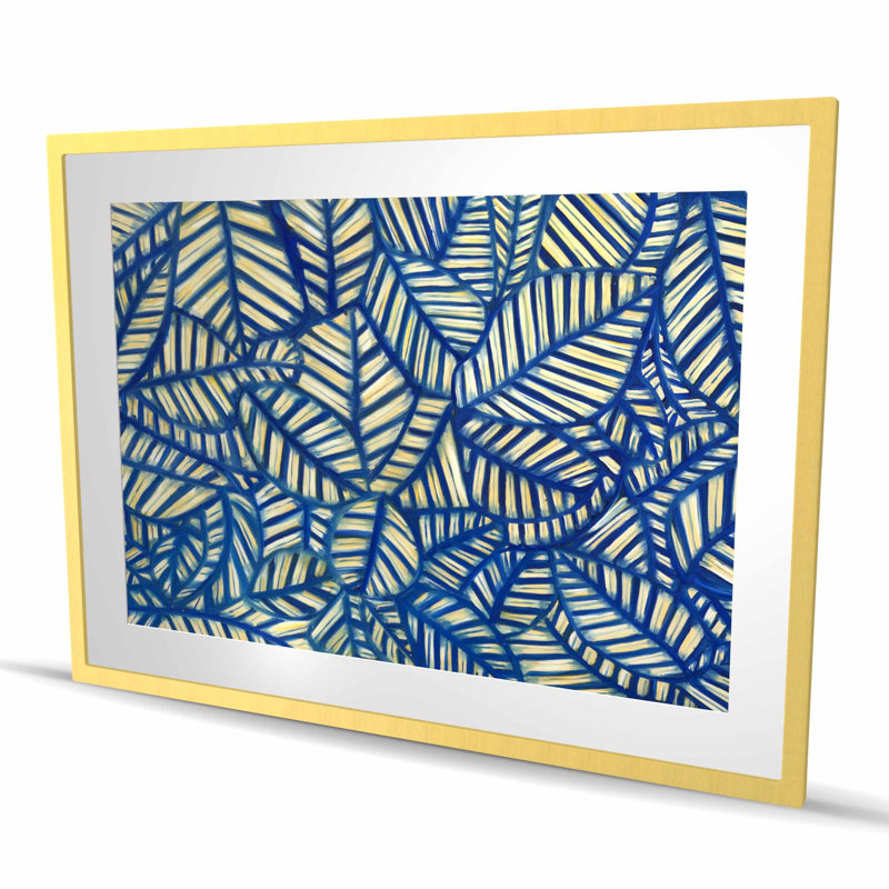 Feuilles avec motifs encadrés - Art mural