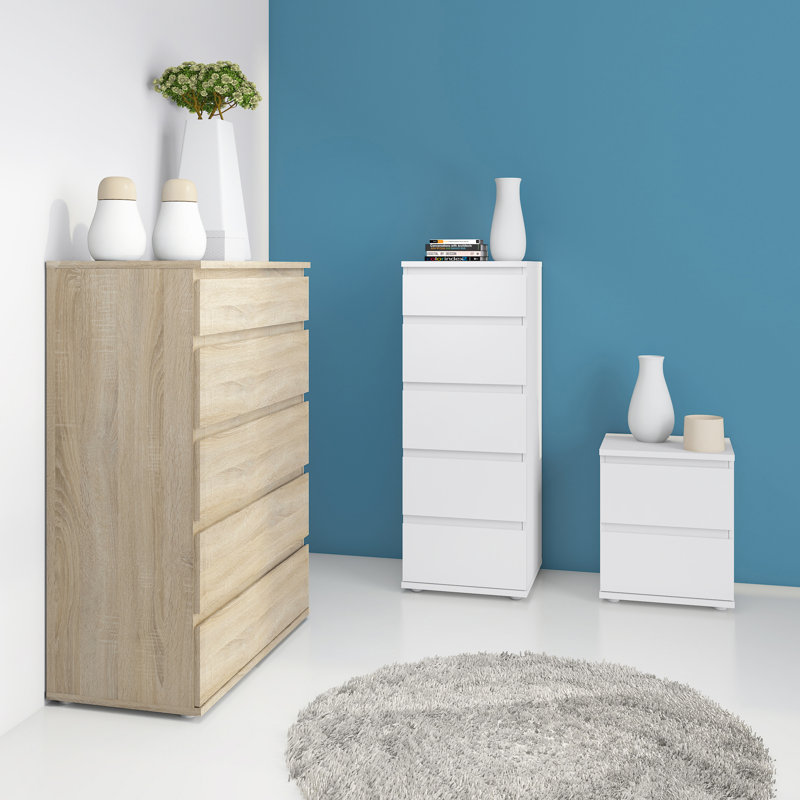 Gosselin 40.2cm W 5 - Drawer Chest of Drawers, White