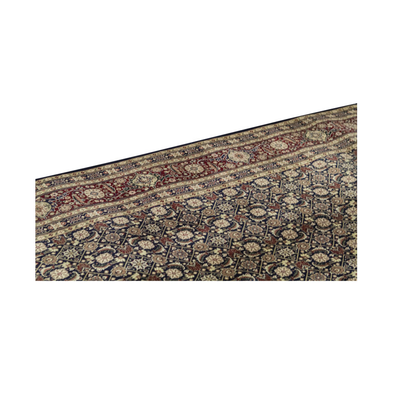 Tapis rouge et beige noué à la main de haute qualité