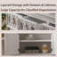 Buffet en bois patiné de 47,24 po ivoire Farmhouse