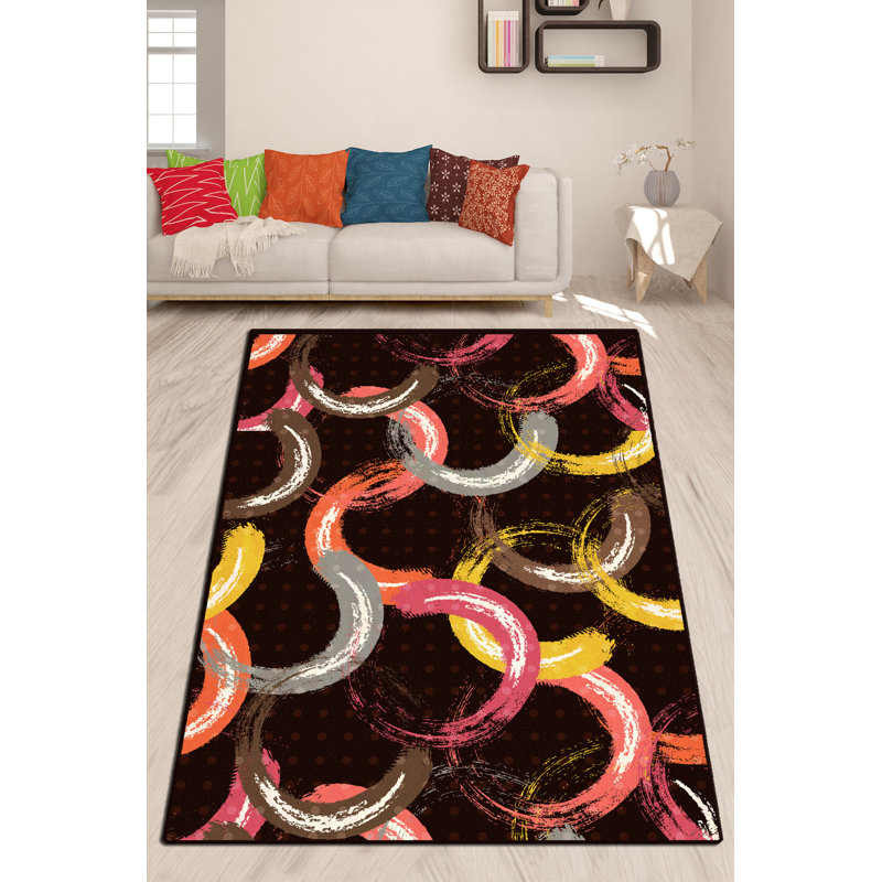 Premium Hall Carpet (4.9 x 6.6 ft), 100% Polyester, 0.2 in Pile Height | Antibacterial, Non-Slip Underside | Machine Washable, Durable & Easy Care, Perfect for Living Room or Entryway Decor