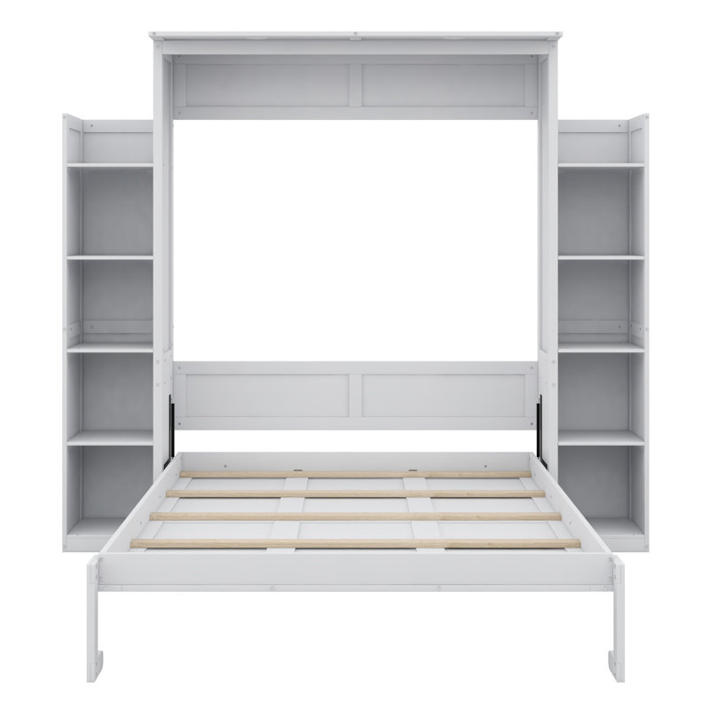 Lit escamotable encastré avec tablettes