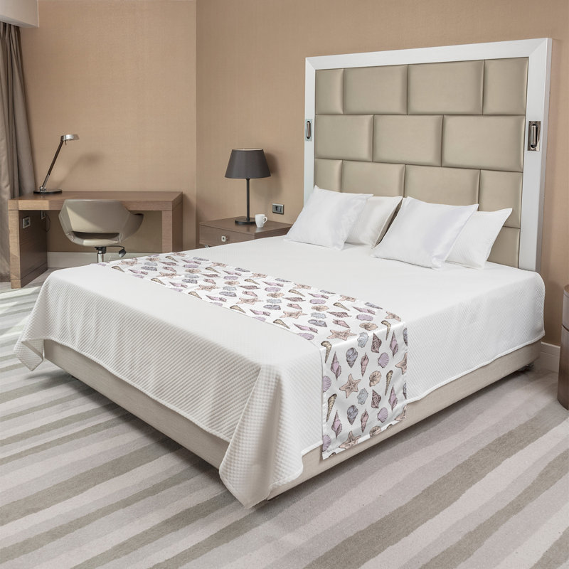 Twin Purple Multicolor Polyester Nautical Bed Runner